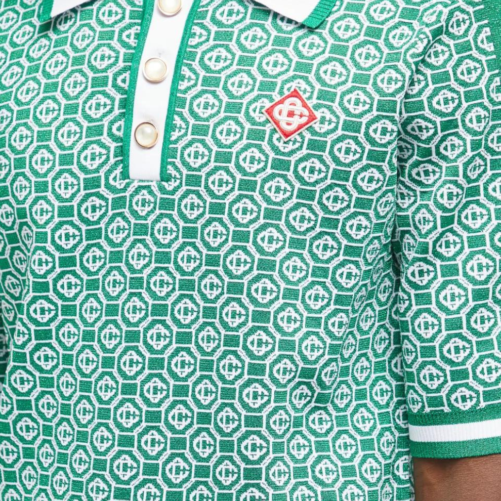 Buy CASABLANCA LUREX JACQUARD POLO Green | Krewsa South Africa