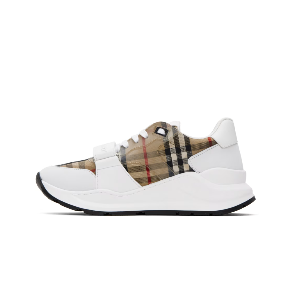 Buy BURBERRY Tan & White Check Sneakers | Krewsa South Africa
