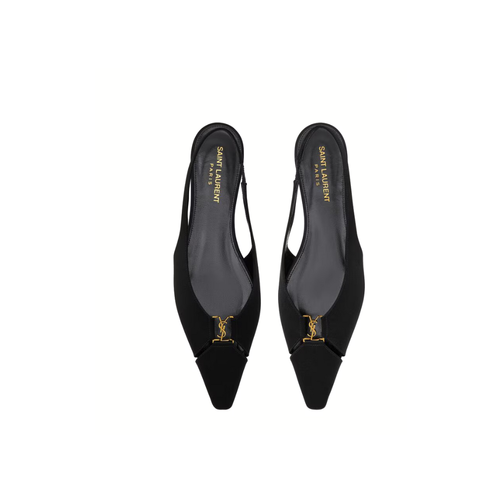 Buy Yves Saint Laurent BABYLONE slingback flats in satin crepe | Krewsa South Africa