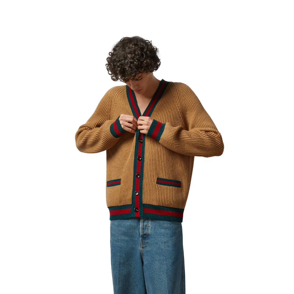 Buy GUCCI KNIT WOOL CARDIGAN WITH WEB | Krewsa South Africa