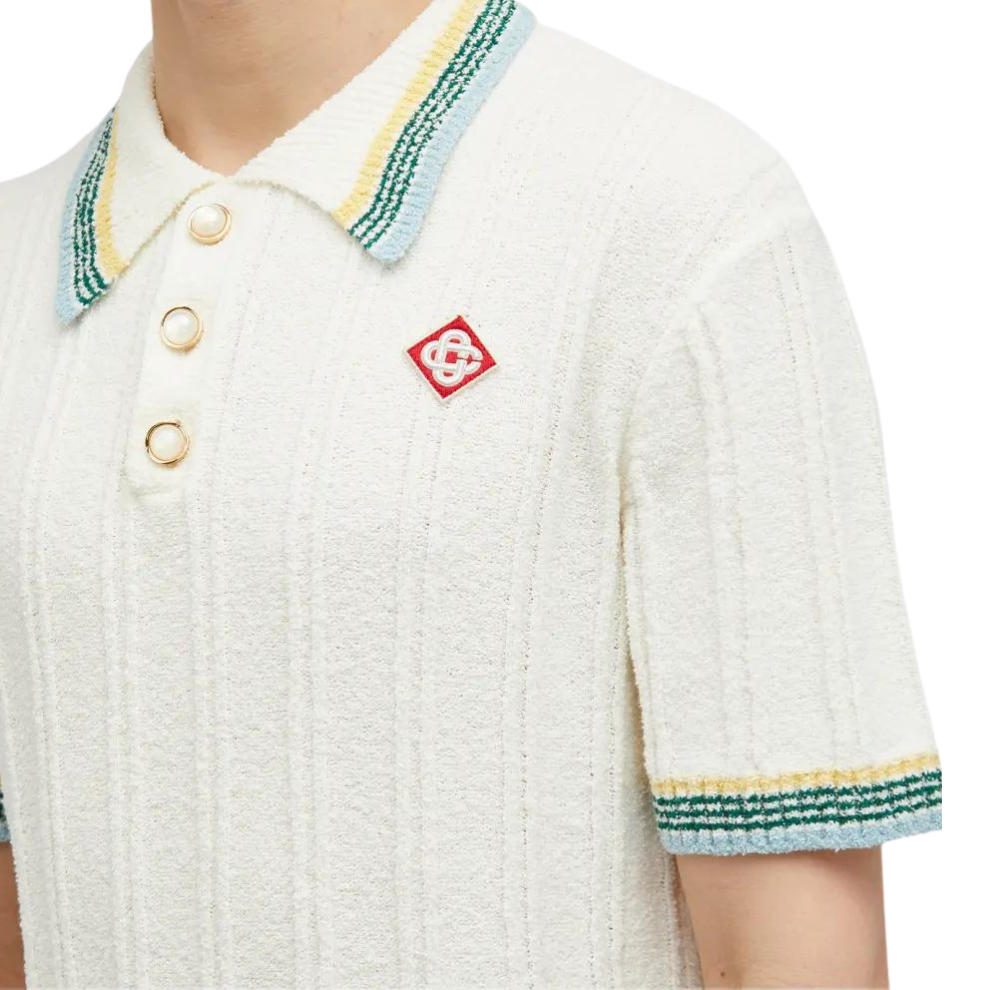 Buy CASABLANCA RIBBED BOUCLE POLO White | Krewsa South Africa