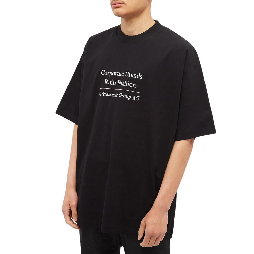 Buy VETEMENTS CORPORATE BRAND T-SHIRT Black | Krewsa South Africa
