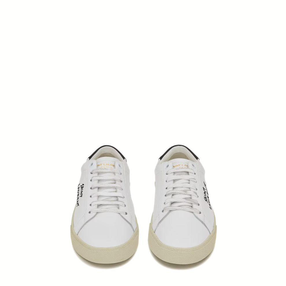 Buy Saint Laurent court classic sl/06 embroidered sneakers in smooth leather | Krewsa South Africa