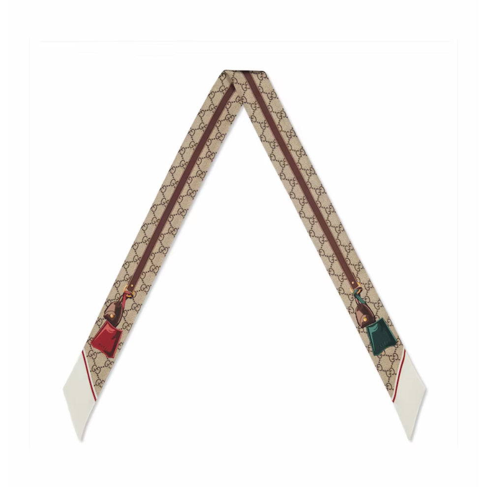 Buy GG Gucci valigeria print silk neck bow | Krewsa South Africa