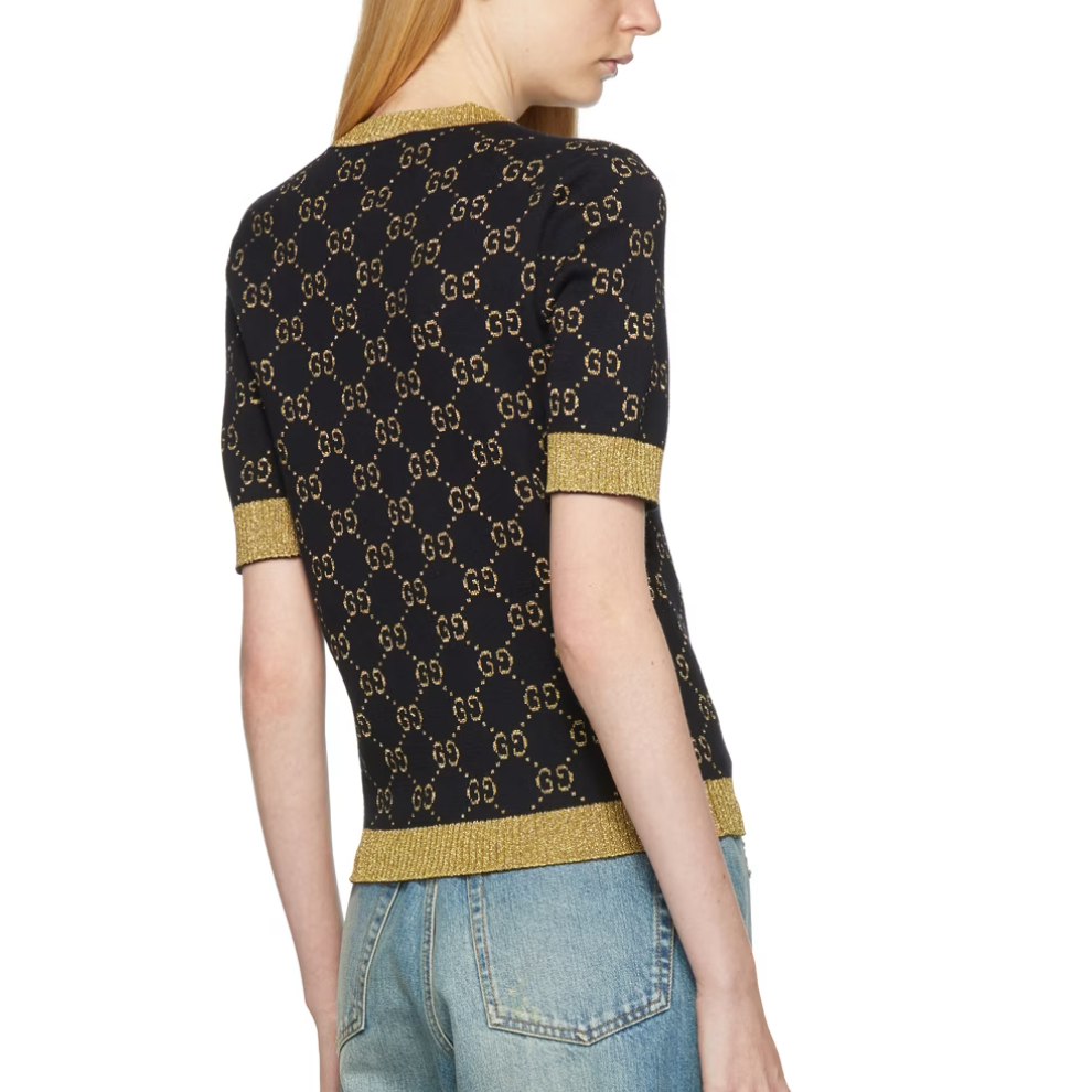 Buy GUCCI Black & Gold Lurex GG Sweater | Krewsa South Africa