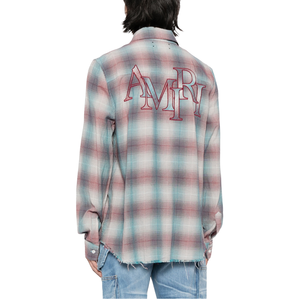 Buy AMIRI Staggered-logo check-pattern shirt | Krewsa South Africa