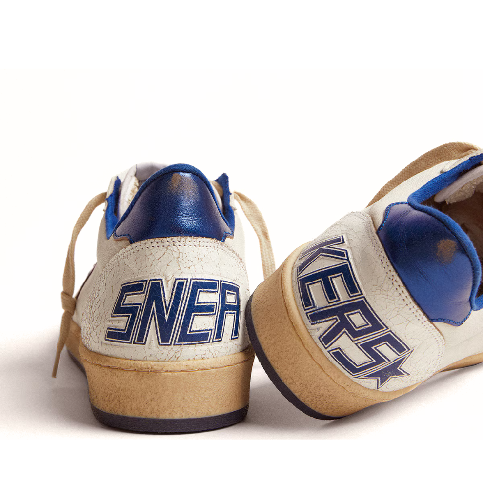 Buy Golden Goose Men's Ball Star in white nappa with blue star and heel tab | Krewsa South Africa