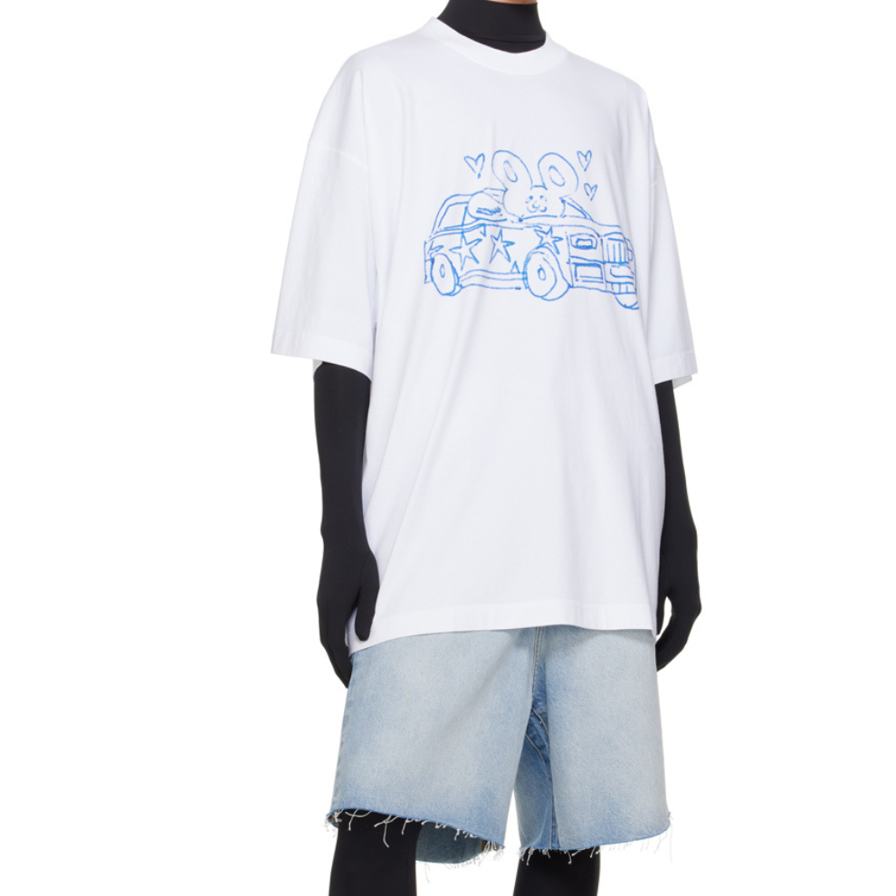 Buy VETEMENTS White Scribbled Car T-Shirt | Krewsa South Africa