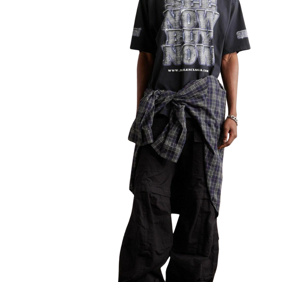 Buy Balenciaga - Logo-Print Distressed Cotton-Jersey T-Shirt - Black | Krewsa South Africa