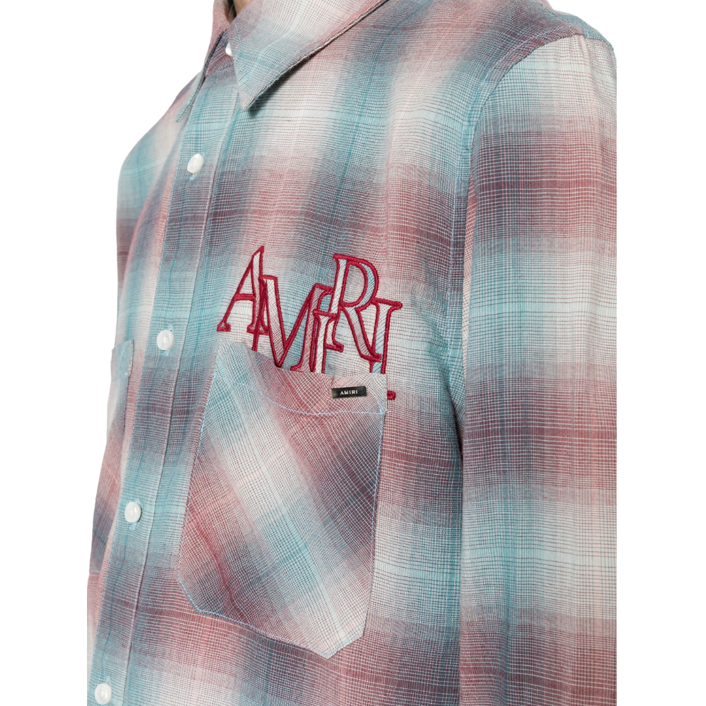 Buy AMIRI Staggered-logo check-pattern shirt | Krewsa South Africa