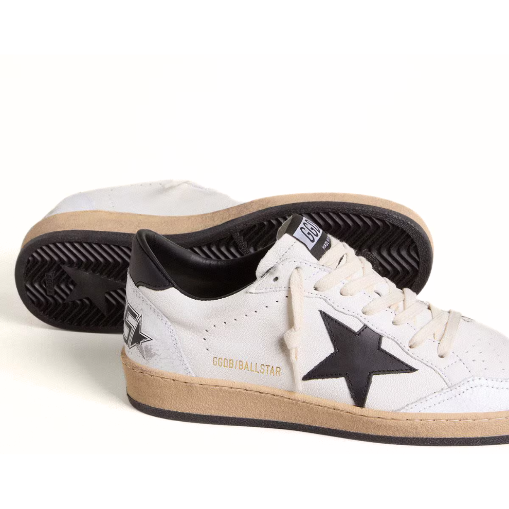 Buy Golden Goose Men's Ball Star in white nappa with black star | Krewsa South Africa
