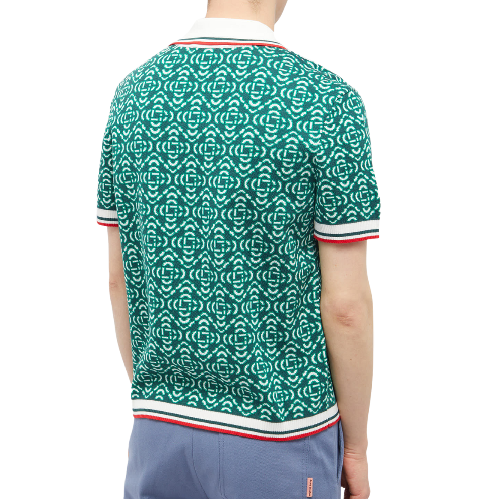 Buy Casablanca Men's Monogram Knit Polo Shirt in Green | Krewsa South Africa