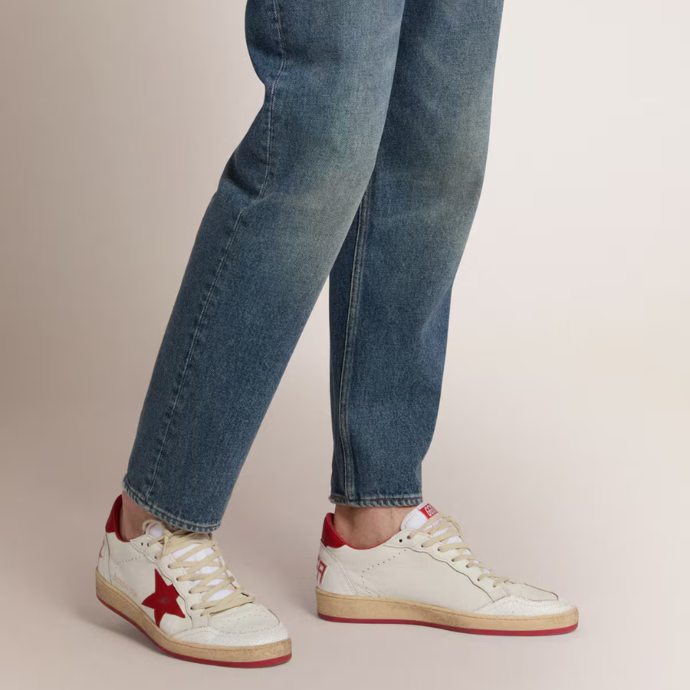 Buy Golden Goose Men's Ball Star in white leather | Krewsa South Africa