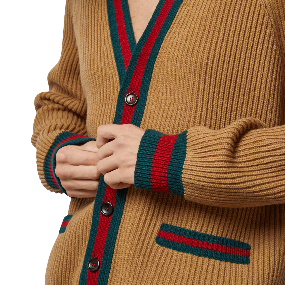 Buy GUCCI KNIT WOOL CARDIGAN WITH WEB | Krewsa South Africa