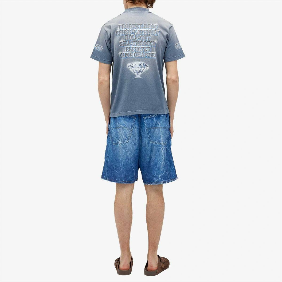 Buy Balenciaga Men's See Now Buy Now T-Shirt in Washed Blue | Krewsa South Africa