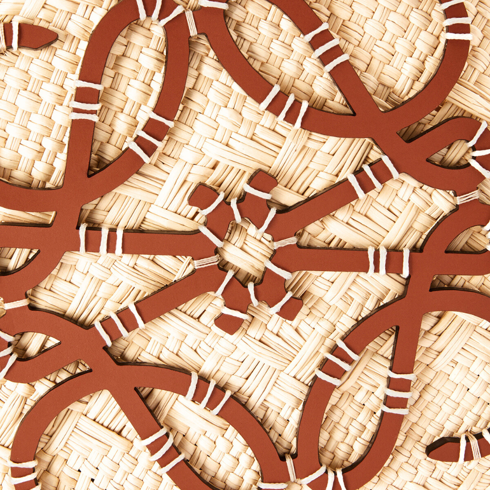 Buy LOEWE Medium Anagram Basket bag in iraca palm and calfskin | Krewsa South Africa