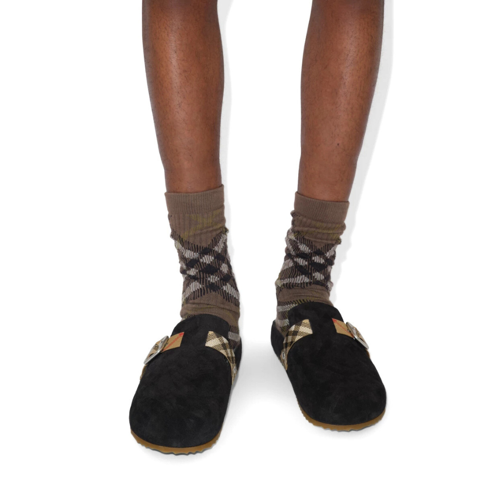 Buy Burberry Check Suede Urchin Clogs | Krewsa South Africa