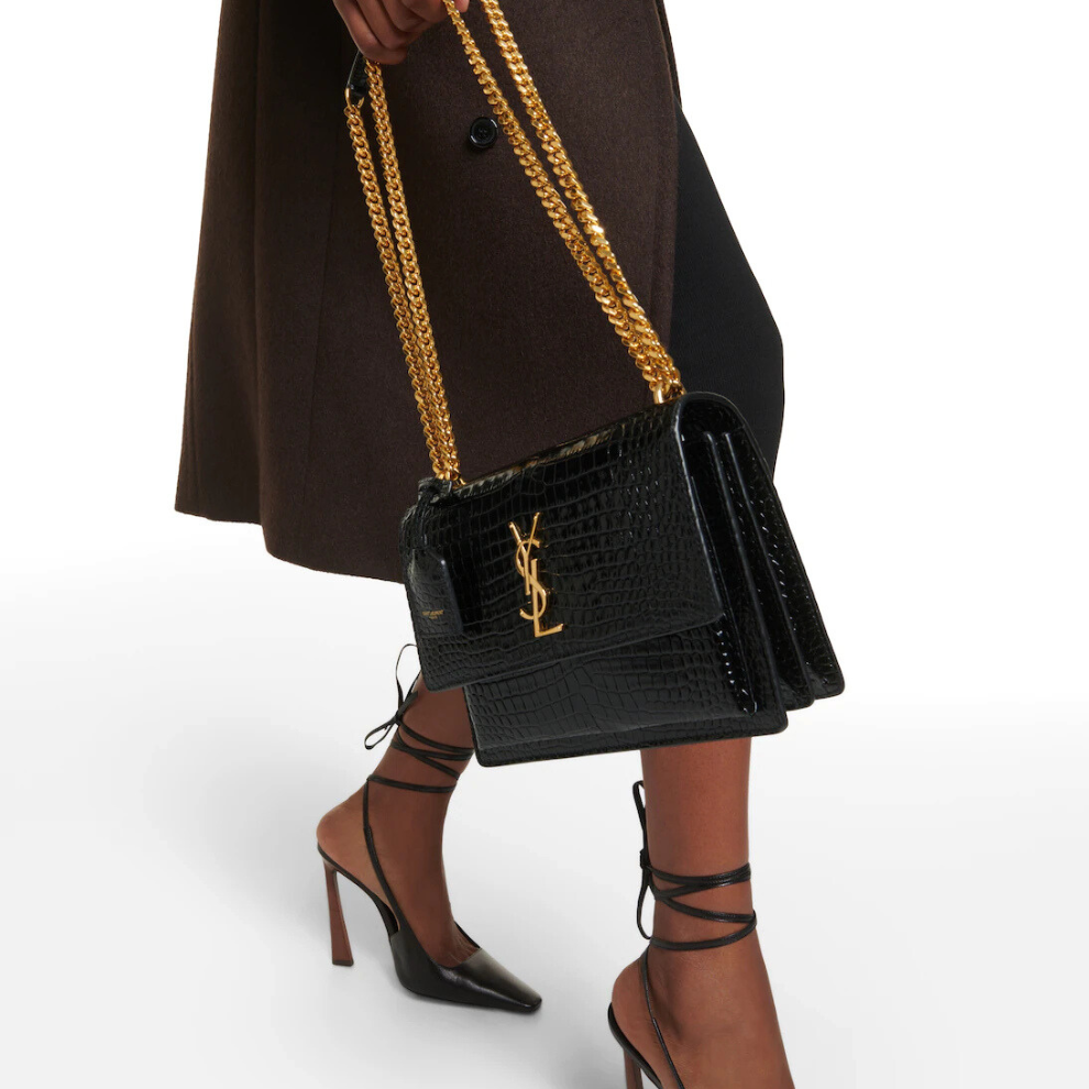 Buy Saint Laurent Sunset Medium croc-effect leather shoulder bag | Krewsa South Africa