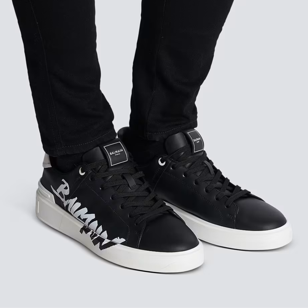 Buy Balmain B-Court printed leather sneakers | Krewsa South Africa