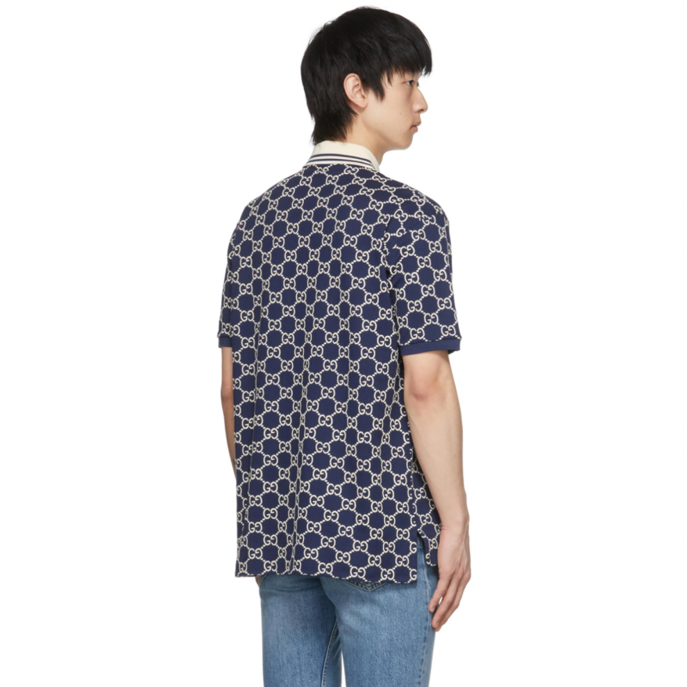 Buy GUCCI Navy GG Stretch Cotton Polo | Krewsa South Africa