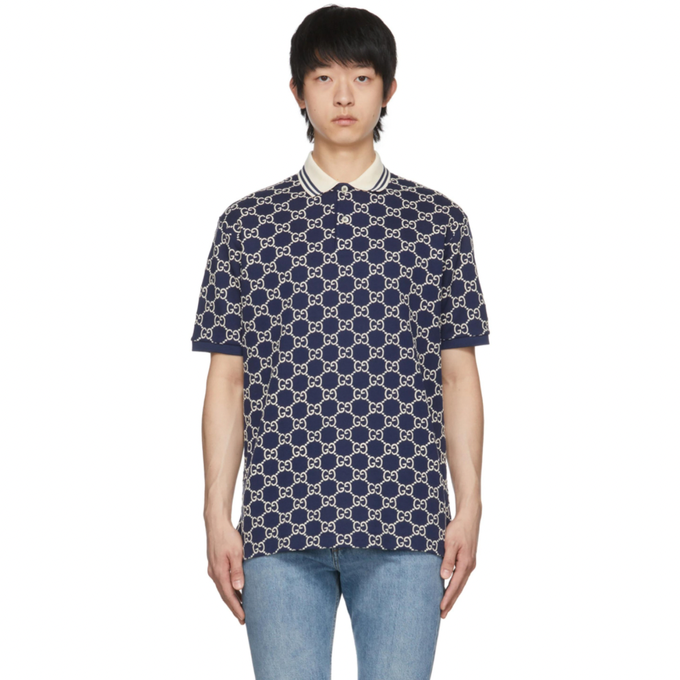 Buy GUCCI Navy GG Stretch Cotton Polo | Krewsa South Africa
