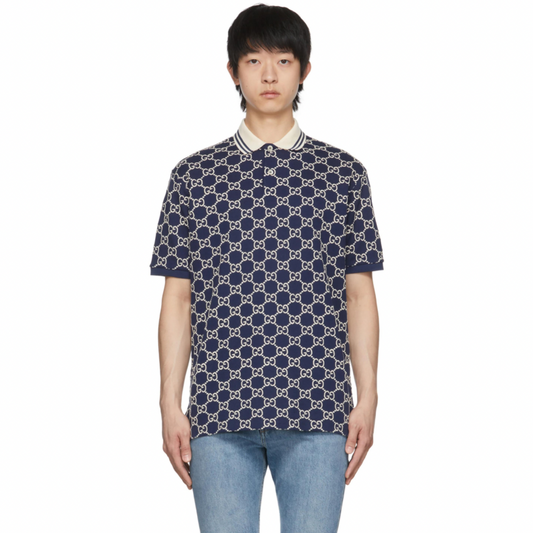 Buy GUCCI Navy GG Stretch Cotton Polo | Krewsa South Africa