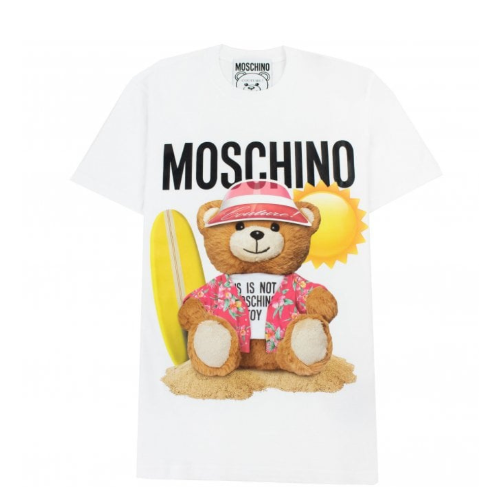 Buy MOSCHINO COUTURE Suffer Teddy Bear Organic Cotton T Shirt White | Krewsa South Africa