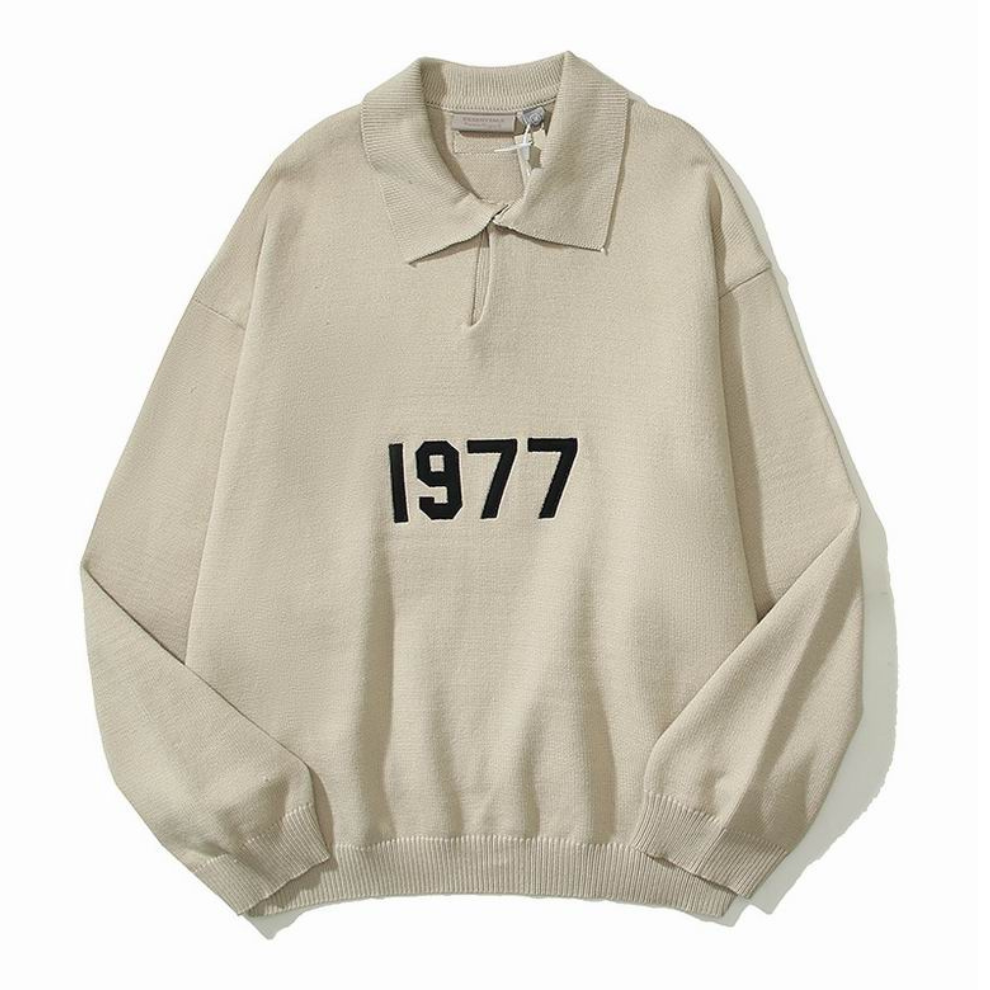 Buy FEAR OF GOD ESSENTIALS - Logo-Appliquéd Knitted Polo Shirt - Neutrals | Krewsa South Africa