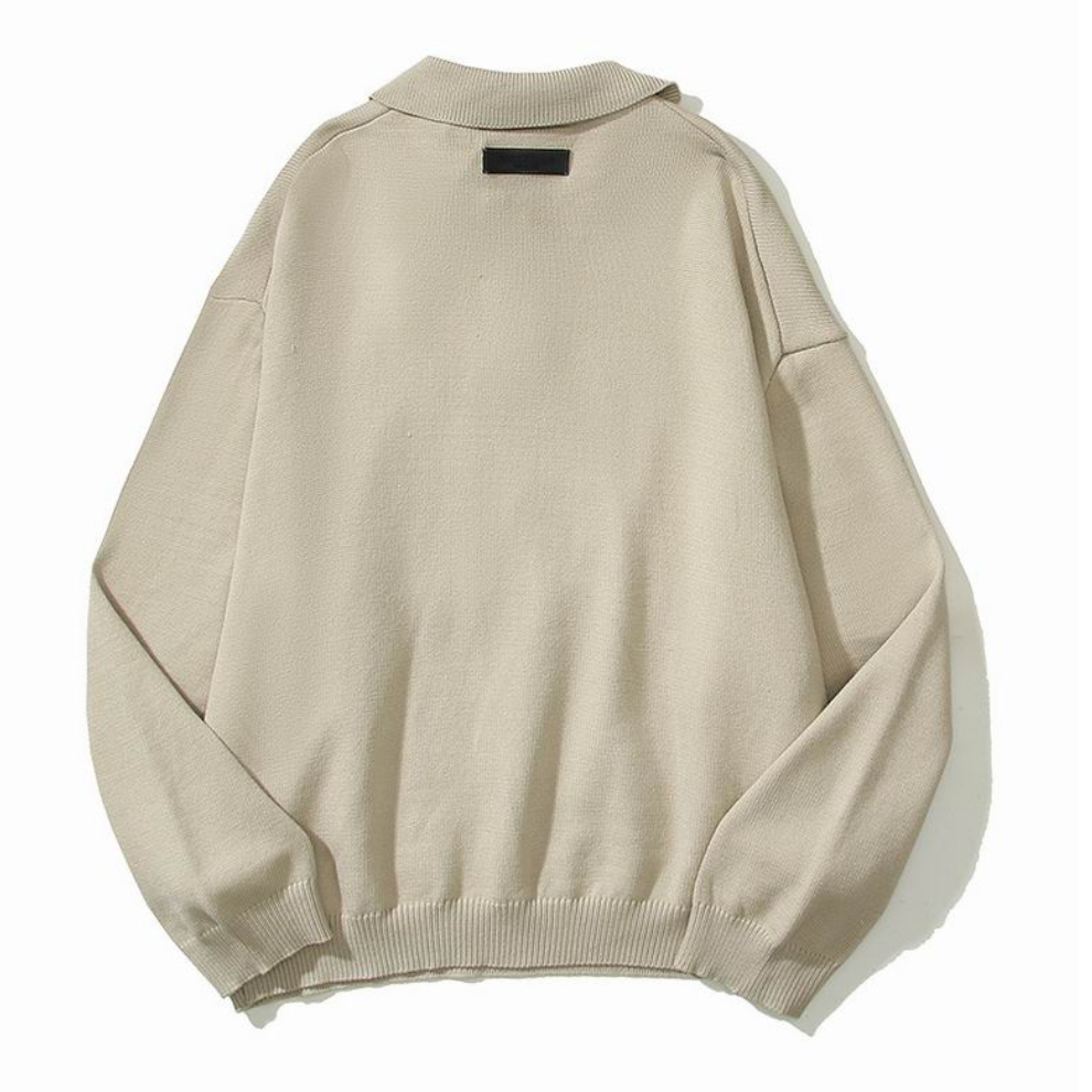 Buy FEAR OF GOD ESSENTIALS - Logo-Appliquéd Knitted Polo Shirt - Neutrals | Krewsa South Africa