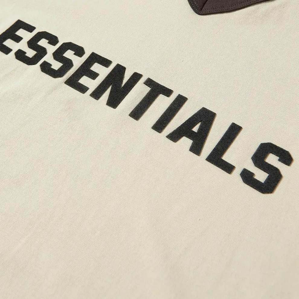 Buy FEAR OF GOD ESSENTIALS V-NECK LOGO TEE WHEAT | Krewsa South Africa