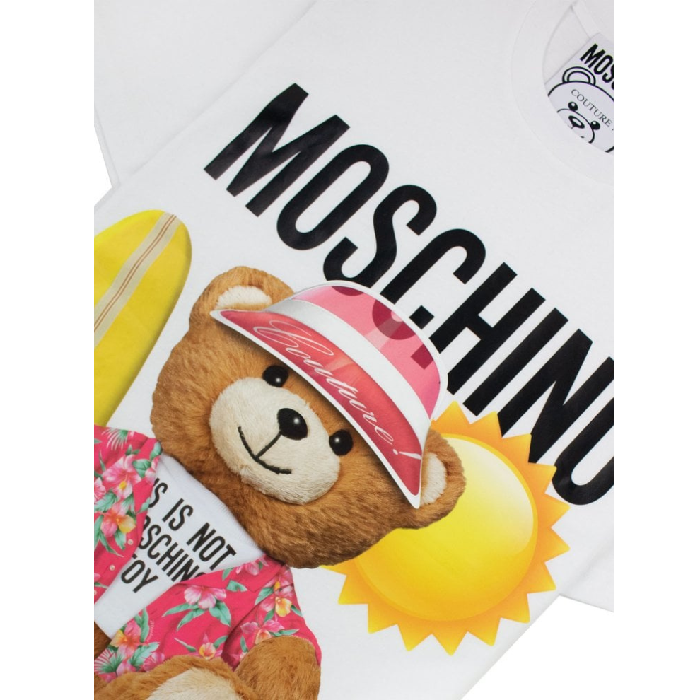Buy MOSCHINO COUTURE Suffer Teddy Bear Organic Cotton T Shirt White | Krewsa South Africa