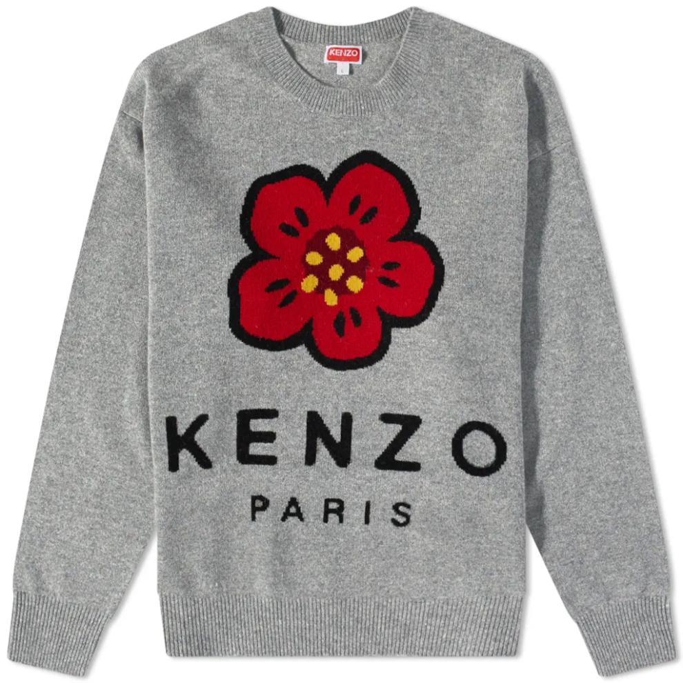 Buy KENZO LOGO INTARSIA CREW KNIT MISTY GREY | Krewsa South Africa