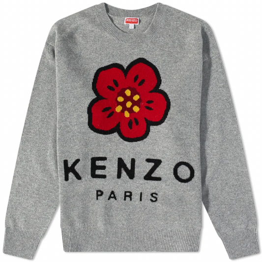 Buy KENZO LOGO INTARSIA CREW KNIT MISTY GREY | Krewsa South Africa