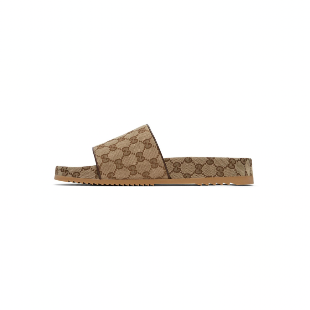 Buy GUCCI Beige Canvas GG Slide Sandals | Krewsa South Africa
