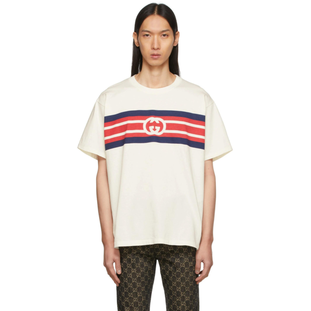 Buy GUCCI White Interlocking G Stripe T-Shirt | Krewsa South Africa