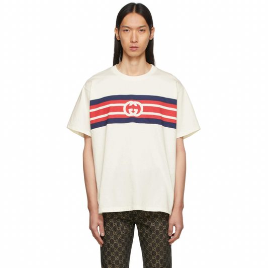 Buy GUCCI White Interlocking G Stripe T-Shirt | Krewsa South Africa