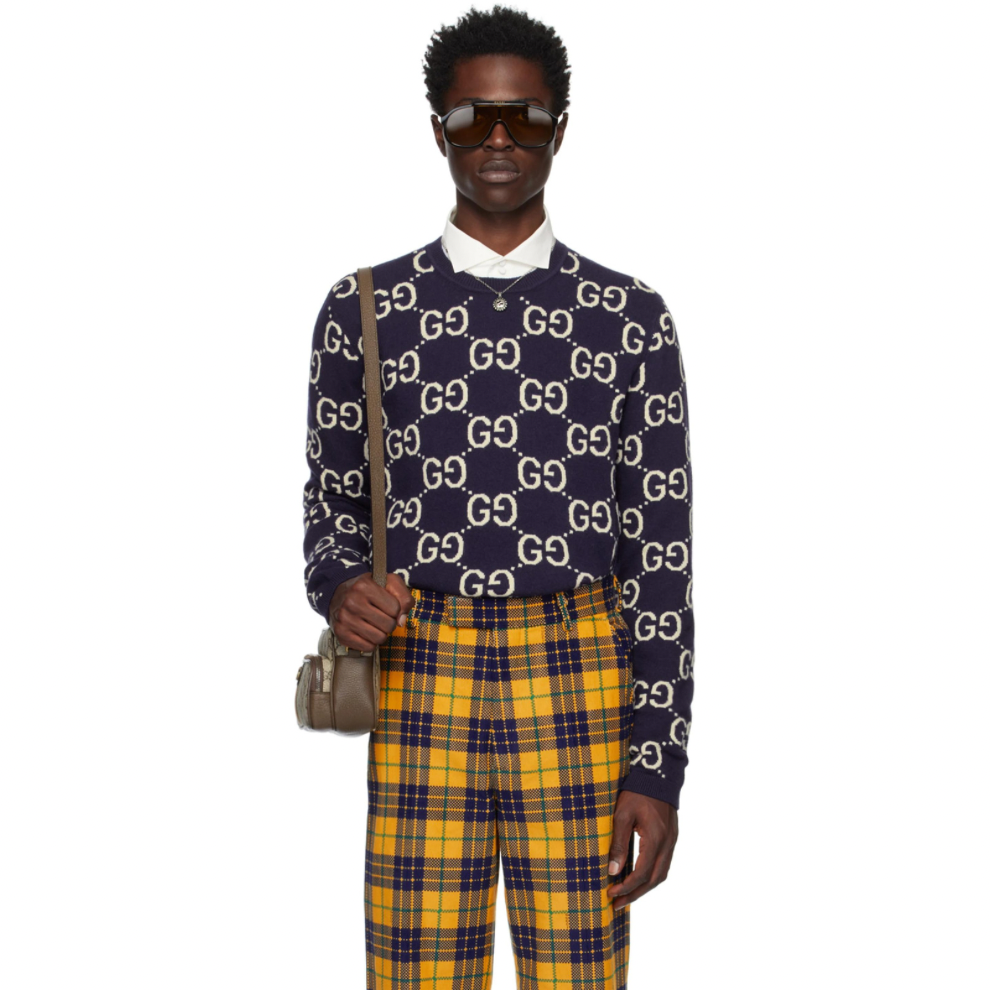 Buy GUCCI Blue Jacquard Sweater | Krewsa South Africa