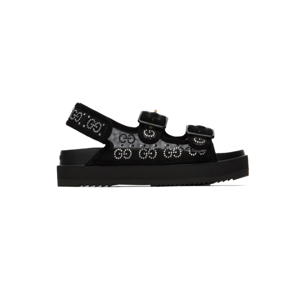 Buy GUCCI Black Crystal GG Sandals | Krewsa South Africa