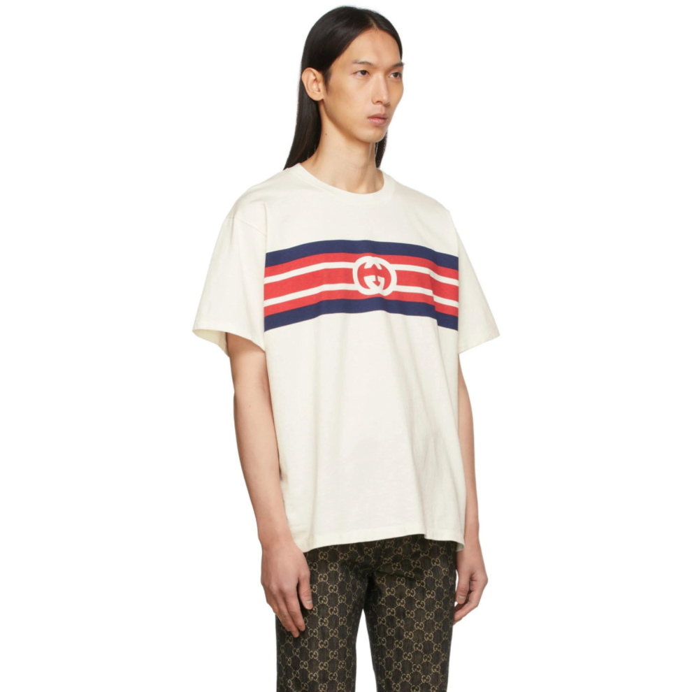 Buy GUCCI White Interlocking G Stripe T-Shirt | Krewsa South Africa