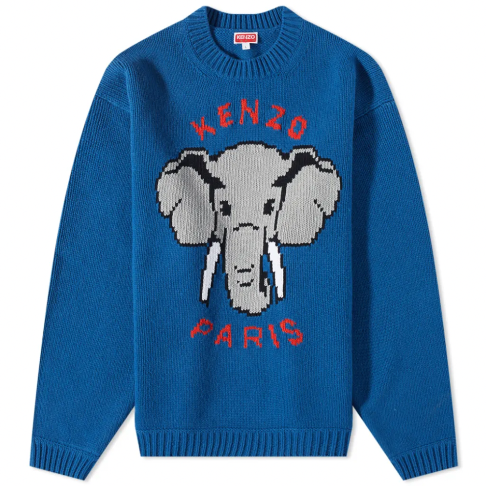 Buy KENZO PARIS PIXEL ELEPHANT JUMPER CYAN | Krewsa South Africa