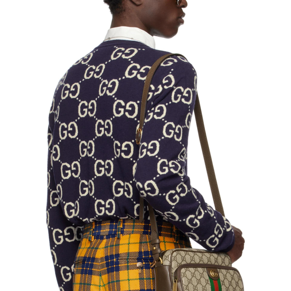 Buy GUCCI Blue Jacquard Sweater | Krewsa South Africa