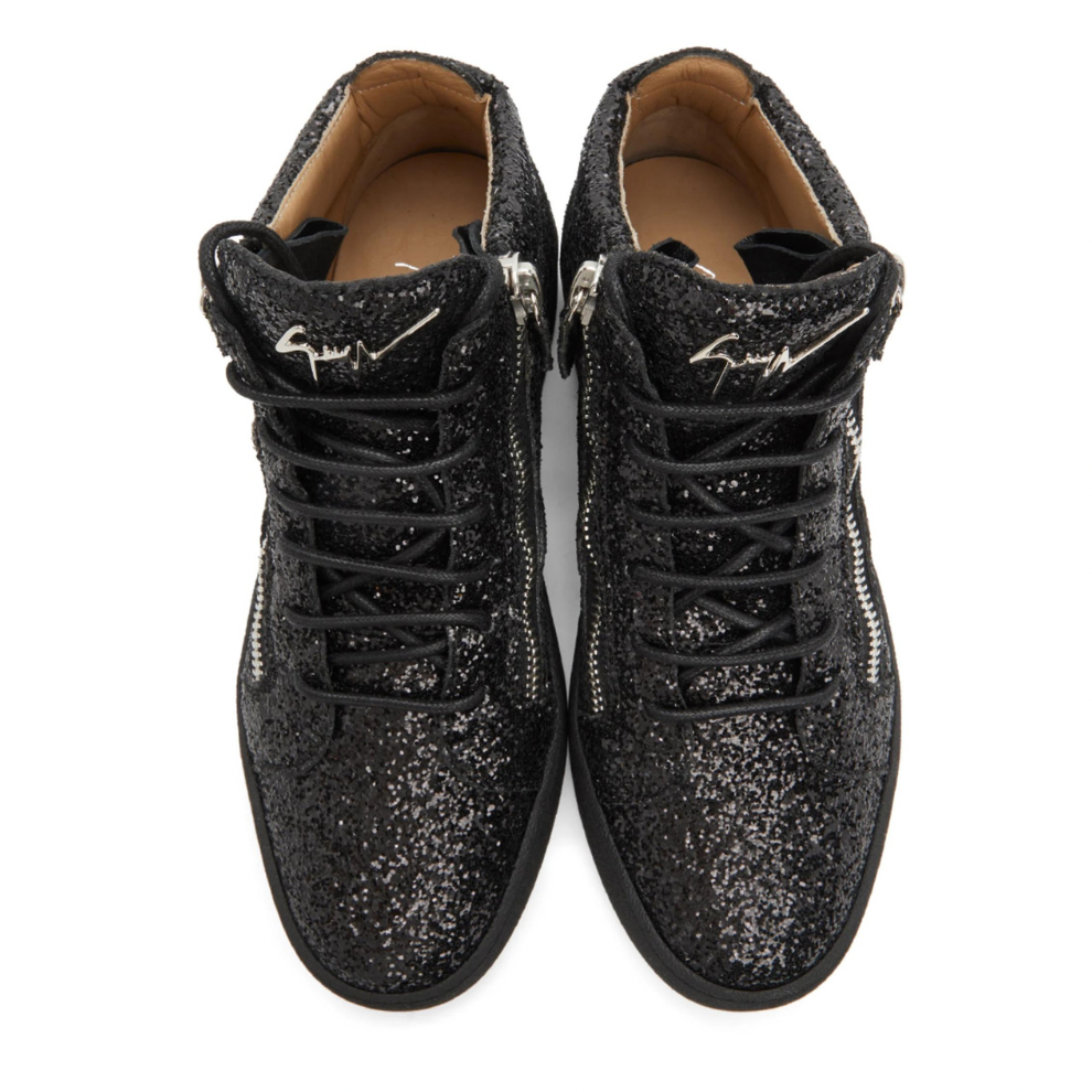 Buy GIUSEPPE ZANOTTI Black Glitter Kriss High-Top Sneakers | Krewsa South Africa