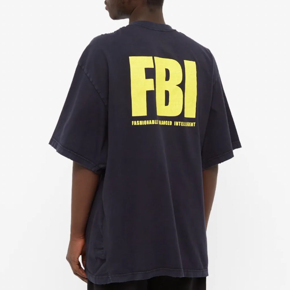 Buy BALENCIAGA FBI OVERSIZED TEE MARINE BLUE & YELLOW | Krewsa South Africa