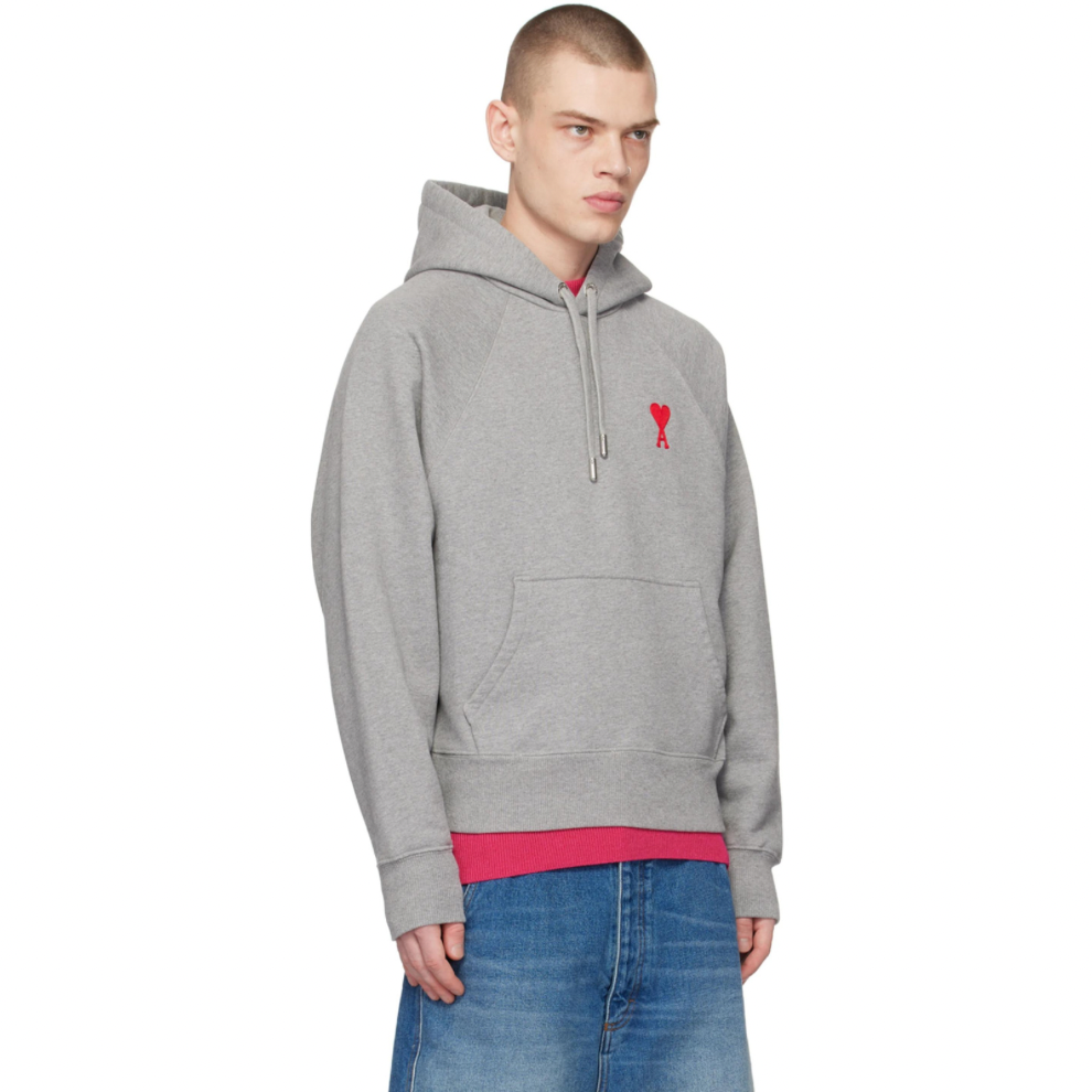 Buy AMI ALEXANDRE MATTIUSSI Gray Ami de Cœur Hoodie | Krewsa South Africa