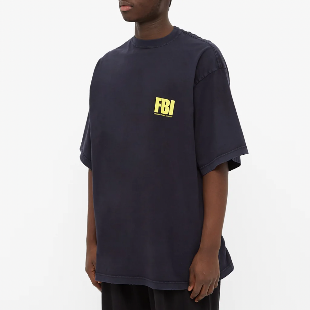 Buy BALENCIAGA FBI OVERSIZED TEE MARINE BLUE & YELLOW | Krewsa South Africa