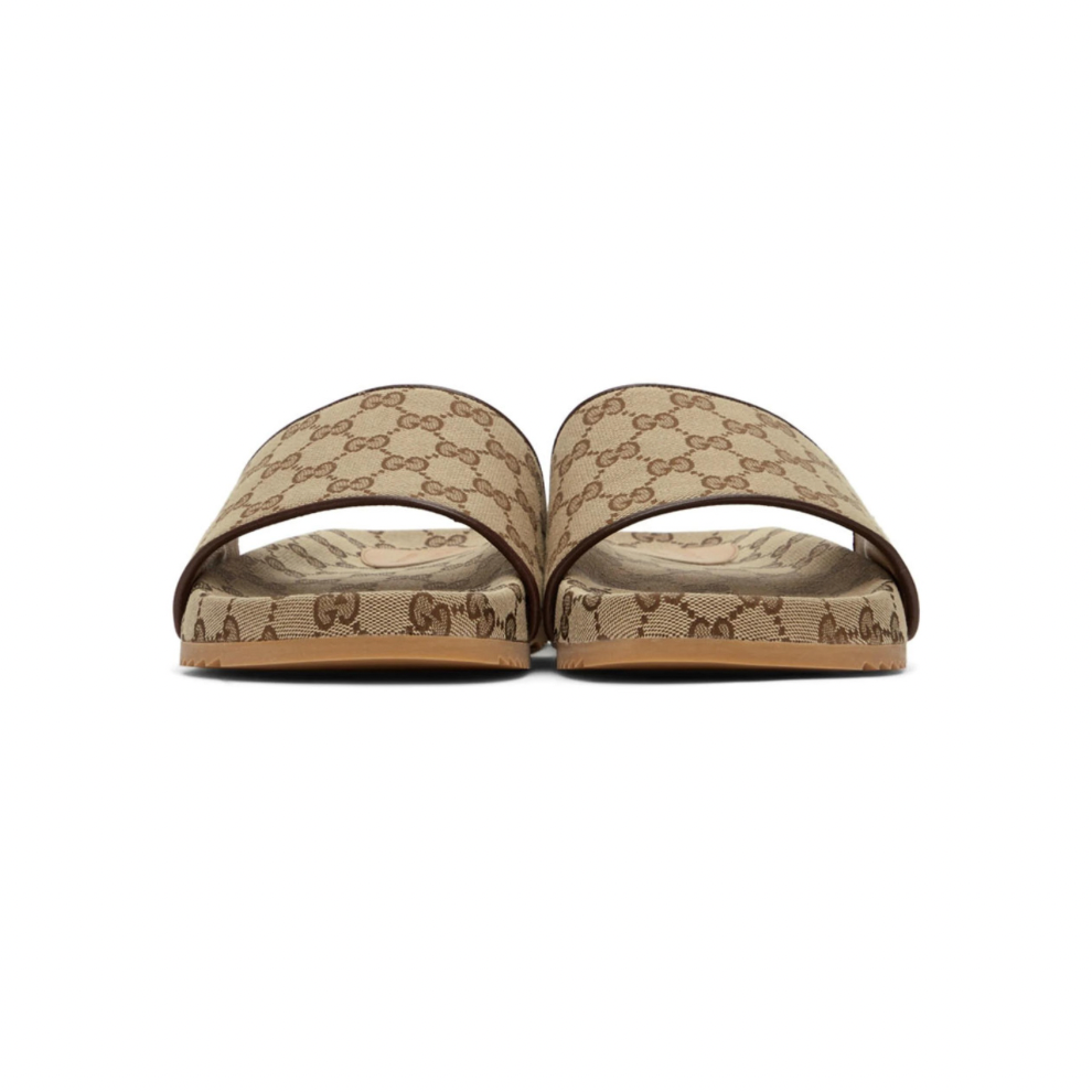 Buy GUCCI Beige Canvas GG Slide Sandals | Krewsa South Africa