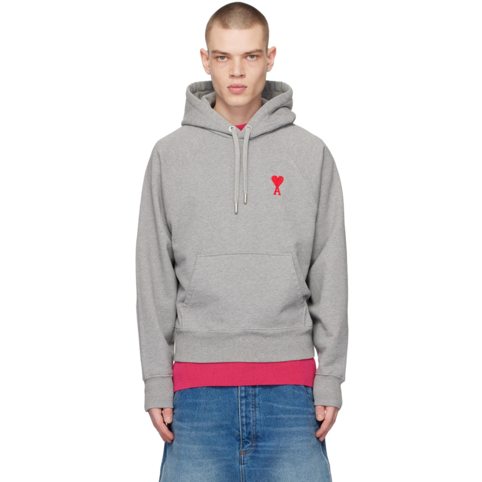 Buy AMI ALEXANDRE MATTIUSSI Gray Ami de Cœur Hoodie | Krewsa South Africa