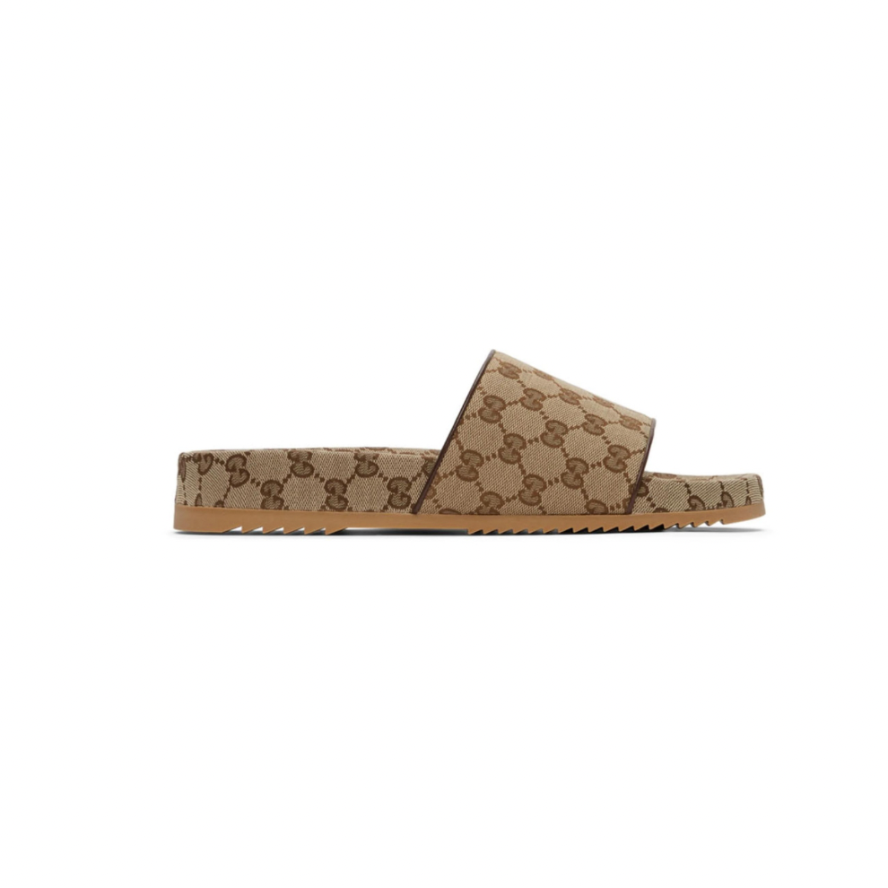 Buy GUCCI Beige Canvas GG Slide Sandals | Krewsa South Africa