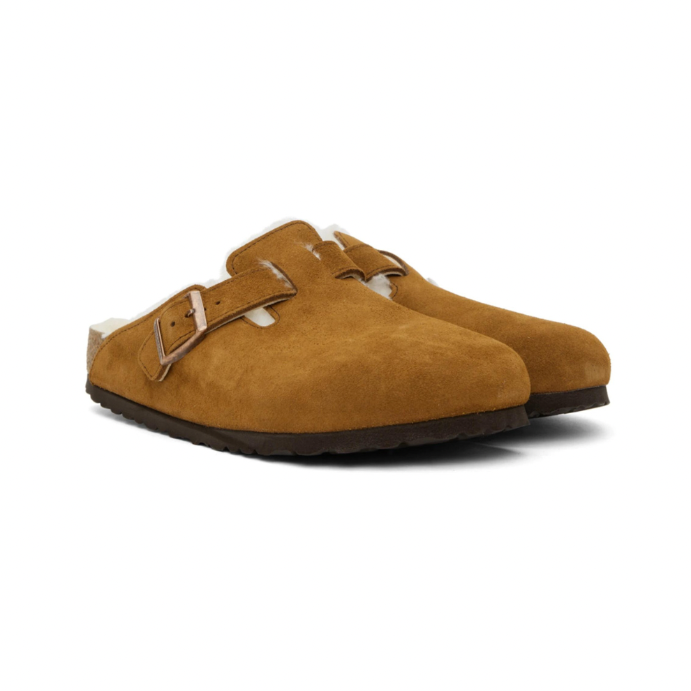 Buy BIRKENSTOCK Tan Shearling Boston Clogs | Krewsa South Africa