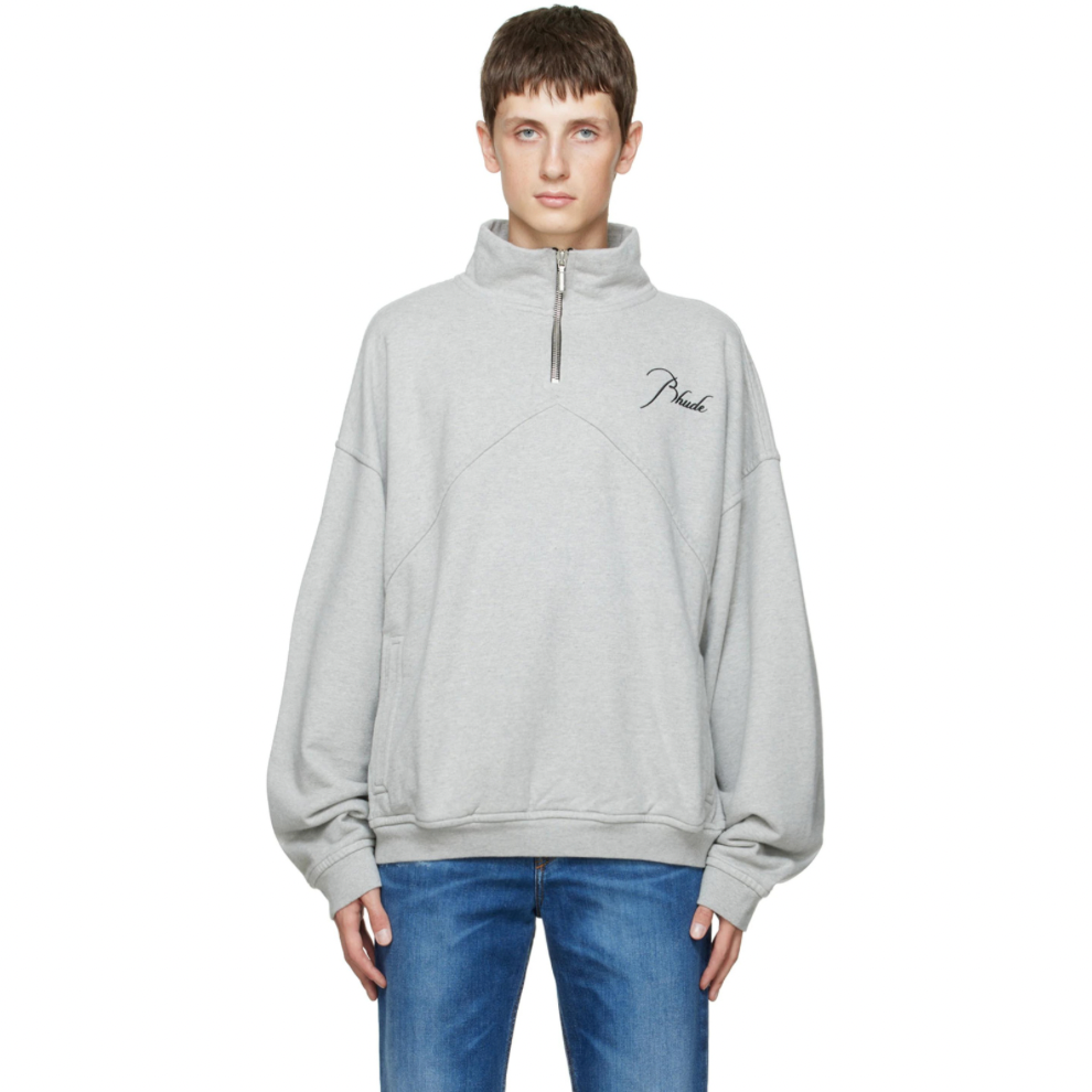Buy RHUDE Gray Quarter Zip Sweatshirt | Krewsa South Africa